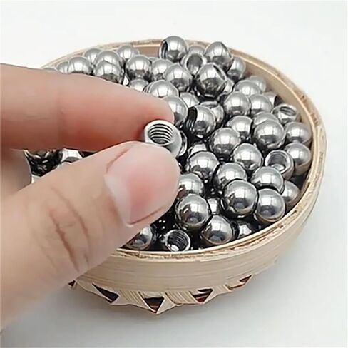 1/5/10Pcs Solid Stainless Steel M4 Metric Threaded Half-Hole Steel Balls Outer Dia 12/12.7/14/15/16/17mm(5Pcs,15mm) in Kuwait