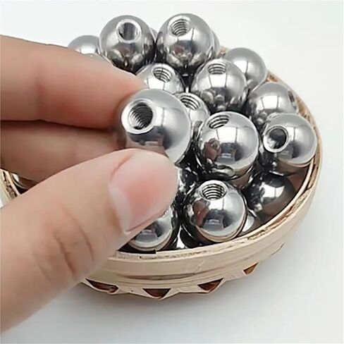 1/5/10Pcs Solid Stainless Steel M4 Metric Threaded Half-Hole Steel Balls Outer Dia 12/12.7/14/15/16/17mm(5Pcs,15mm) in Kuwait