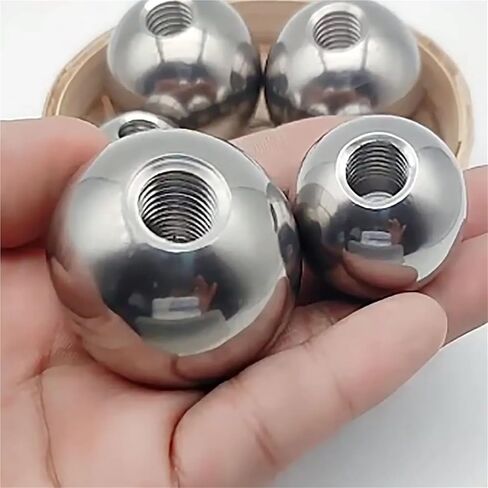 1/5/10Pcs Solid Stainless Steel M4 Metric Threaded Half-Hole Steel Balls Outer Dia 12/12.7/14/15/16/17mm(5Pcs,15mm) in Kuwait