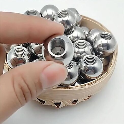 1/5/10Pcs Solid Stainless Steel M4 Metric Threaded Half-Hole Steel Balls Outer Dia 12/12.7/14/15/16/17mm(5Pcs,15mm) in Kuwait