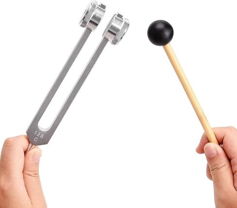 Tuning Forks for Healing(128Hz, 136.1Hz, 256Hz, 384Hz),Weighted & Unweighted Tuning Forks Set with Vegan Leather Pouch &Activator, For Chakra/Sound Therapy/Yoga/Meditation in Kuwait