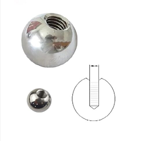 1pcs M3/4 Thread Half Hole Metric Stainless Steel 5 6 7 8 9 10~60mm Drilling Balls(16mmxM4) in Kuwait