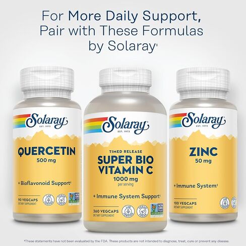 SOLARAY Quercetin 500 mg, Supports Sinus, Respiratory, Immune Function & Normal, Healthy Uric Acid Levels, 90 VegCaps in Saudi Arabia