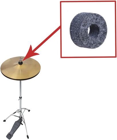Liebewh 12 Gray Love Washers for Hi Hat Brooce Cymbals ، حماية الأسطوانة 25 مم OD 10mm معرف يمنع أضرار المعادن بالشكل المستدير in Kuwait