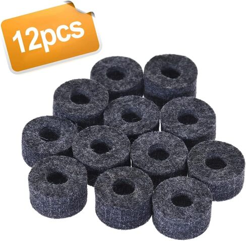 Liebewh 12 Gray Love Washers for Hi Hat Brooce Cymbals ، حماية الأسطوانة 25 مم OD 10mm معرف يمنع أضرار المعادن بالشكل المستدير in Kuwait