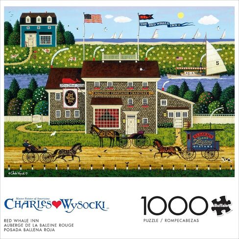Buffalo Games - Charles Wysocki -Sunset Bay - 1000 قطعة بانورامزو للألغاز للبالغين - اللغز الكامل المثالي لليالي اللعبة - الحجم النهائي هو 26.75 × 19.75 in Saudi Arabia