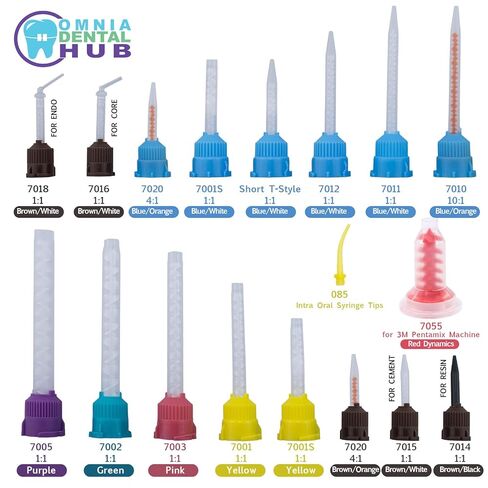 100 PCS Dental Grade Lensial Lensial Mixing Tips by Omnia One | خلط ثابت وخالي من الفقاعات-ملاءمة عالمية لأنظمة Automix-مثالية لـ VPs ، المعجون ، والمواد المركبة in Kuwait