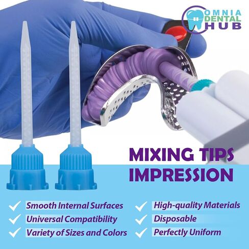 100 PCS Dental Grade Lensial Lensial Mixing Tips by Omnia One | خلط ثابت وخالي من الفقاعات-ملاءمة عالمية لأنظمة Automix-مثالية لـ VPs ، المعجون ، والمواد المركبة in Kuwait