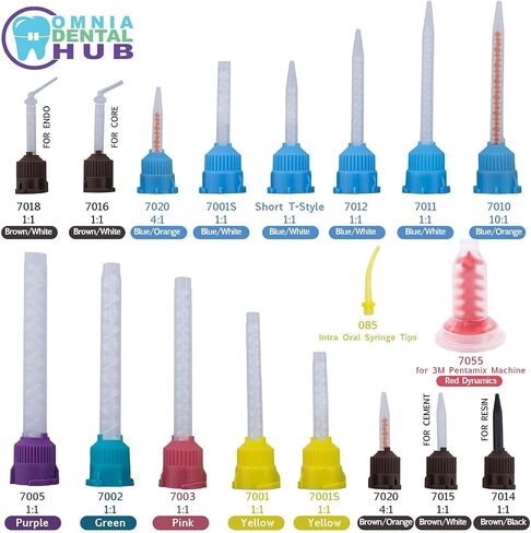 100 PCS Dental Grade Lensial Lensial Mixing Tips by Omnia One | خلط ثابت وخالي من الفقاعات-ملاءمة عالمية لأنظمة Automix-مثالية لـ VPs ، المعجون ، والمواد المركبة in Kuwait