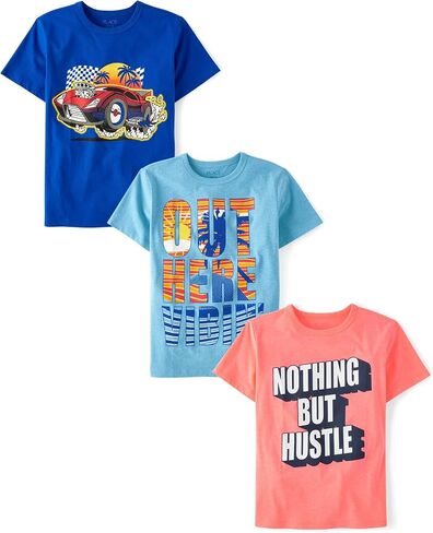 The Children's Place ، Boys ، Gamer Short Sleeve Graphic Therts ، Multipacks ، Controller/Gaming/Best Life 3 pack ، x-large in Saudi Arabia