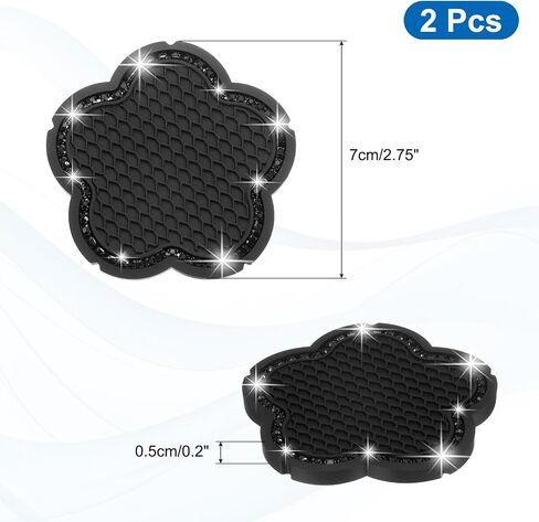 كوستر كأس سيارة UXCELL ، 2PCS PVC على شكل زهرة ، حامل كأس السيارة ، إكسسوارات السيارات الداخلية للنساء هدية ، أبيض in Kuwait