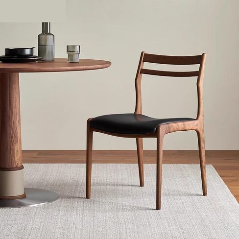 Office Chair North America Walnut Color Dining Chair Home Study Modern Simple Dining Room Chair Home Living Room Negotiation Backrest Chair Home Office Desk Chairs in Saudi Arabia