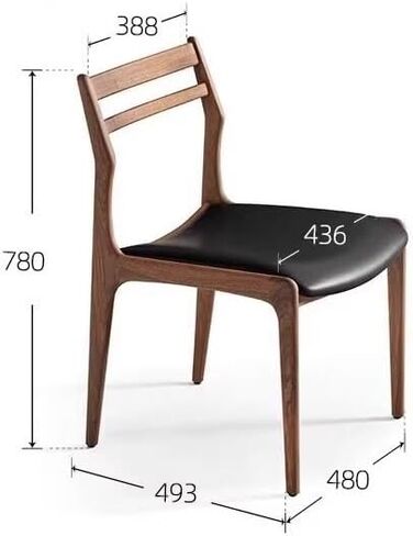 Office Chair North America Walnut Color Dining Chair Home Study Modern Simple Dining Room Chair Home Living Room Negotiation Backrest Chair Home Office Desk Chairs in Saudi Arabia