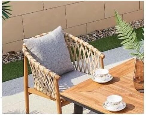 Office Chair Scandinavian Outdoor Cafe Dining Table Rattan Chair Garden Outdoor Patio Leisure Rattan Rope Weaving Table and Chairs Home Office Desk Chairs in Saudi Arabia