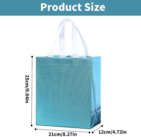 حقائب هدايا Haokuaile Glossy Lake Blue مع مقبض وقاعدة متينة ، وأكياس هدايا العطلات غير المنسقة القابلة لإعادة الاستخدام ، و 20 جهازًا ، و 15.75 × 4.72 × 11.81 ، لعيد الميلاد ، عيد ميلاد ، حفل زفاف ، حفلة ، عيد الفصح (بحيرة Blue M) in Saudi Arabia