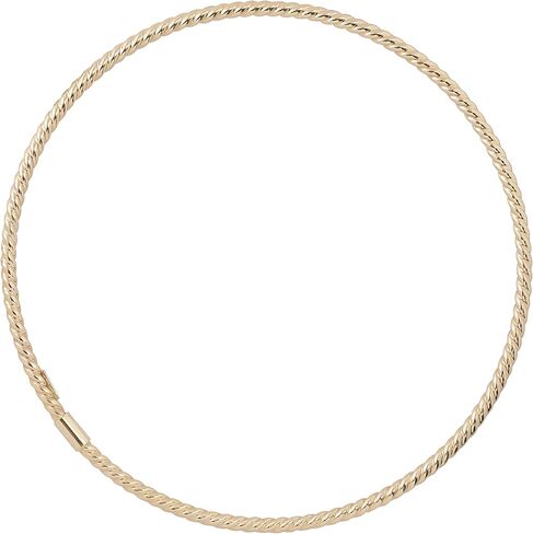 Kooljewelry 10k Yellow, White or Rose Gold 2 mm Twist Design Bangle Bracelet in Saudi Arabia