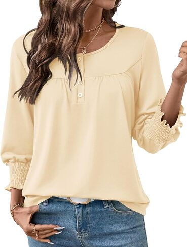 Akewei 3/4 طول الأكمام قمم المرأة 2025 أزياء الصيف قمم للنساء Crewneck in Saudi Arabia