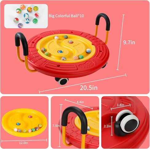 3 في 1 لوحة سكوتر الرصيد للأطفال ， لوح توازن التذبذب البلاستيكي متاهة مع مقابض ، 5 كرات ، قرص تمايل صغير للتدريب الحسي ، العلاج الطبيعي in Kuwait