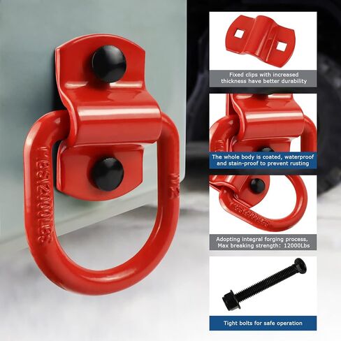 1/2" Trailer Tie-Down Anchor D-Ring Heavy Duty Bolt-On Forged, 12,000 lb Breaking Strength Tie-Down Hook Anchor,Bolt-On Forged D-Rings for Trailer, Truck Bed D-Ring Tie-Downs in Saudi Arabia