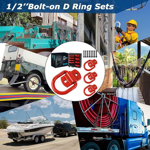 1/2" Trailer Tie-Down Anchor D-Ring Heavy Duty Bolt-On Forged, 12,000 lb Breaking Strength Tie-Down Hook Anchor,Bolt-On Forged D-Rings for Trailer, Truck Bed D-Ring Tie-Downs in Saudi Arabia