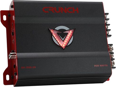 Crunch 3125W 2 قناة مضخم صوت مضخم صوت مع عمليات انتقال قابلة للتعديل ، Bass Knob & Remote ، LED VU-Met in Kuwait