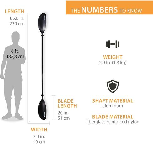 Lifetime 91076 Lite Elite Kayak Paddle, Black, 86.6 inches in Saudi Arabia