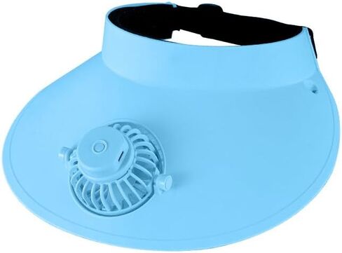 Sun Visor Hat with Fan Temp Settings-Large Area Sun Protection,Visors for Women/Men/Kids,Adjustable Elastic Buckle (US, Alpha, Medium, X-Large, White) in Saudi Arabia