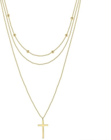 925 Sterling Silver Simple Cross Necklace for Women Christian Birthday Hifit Gift in Kuwait