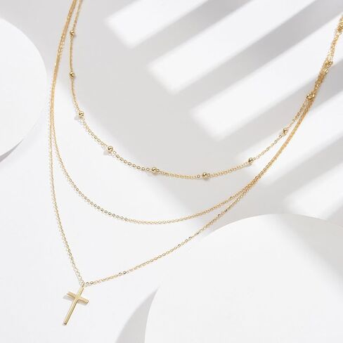 925 Sterling Silver Simple Cross Necklace for Women Christian Birthday Hifit Gift in Kuwait