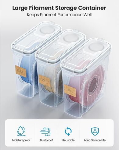 YOOPAI Filament Storage Box - 4 Pack Filaments Container for 3D Printing Filaments Sealing and Protection - Portable Filament Storage with Desiccant&Label ,Water-Proof and Dust-Proof 4.0L(9.03*8*3) in Saudi Arabia