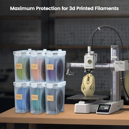 YOOPAI Filament Storage Box - 4 Pack Filaments Container for 3D Printing Filaments Sealing and Protection - Portable Filament Storage with Desiccant&Label ,Water-Proof and Dust-Proof 4.0L(9.03*8*3) in Saudi Arabia