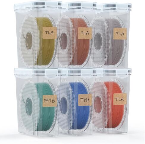 YOOPAI Filament Storage Box - 4 Pack Filaments Container for 3D Printing Filaments Sealing and Protection - Portable Filament Storage with Desiccant&Label ,Water-Proof and Dust-Proof 4.0L(9.03*8*3) in Saudi Arabia