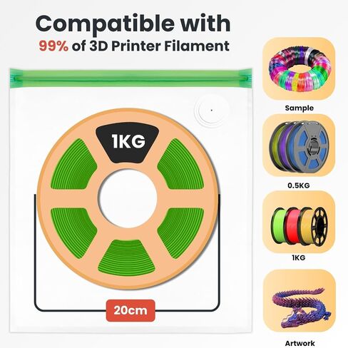 3D Printer Filament Storage Bags Vacuum Storage Bags Kit 3D Printer Accessories with 20 Storage Bags (13x15 inches), 20 Desiccants, Auto Pump, 2 Sealing Clips, Dust Proof, Humidity Resistant in Saudi Arabia