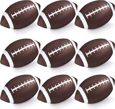 Jerify 9 Pack 9 Inch Rubber Footballs Playground Inflatable Football Bulk for Kids Comfortable Grip Ball for Junior Youth Outdoor(Brown) in Saudi Arabia