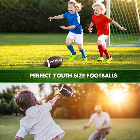 Jerify 9 Pack 9 Inch Rubber Footballs Playground Inflatable Football Bulk for Kids Comfortable Grip Ball for Junior Youth Outdoor(Brown) in Saudi Arabia