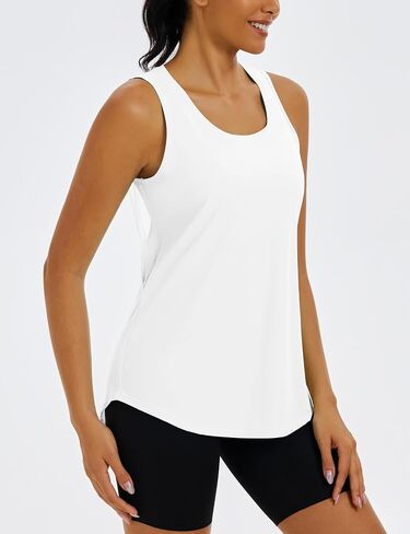 MAGCOMSEN Workout Tank Tops for Women Sleeveless Racerback Mesh Summer Dry Fit Lightweight Shirts Athletic Running Tops in Saudi Arabia