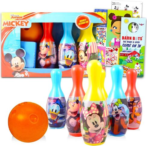 مجموعة ألعاب Disney Mickey Mouse Mouse والألعاب - Bundle Mickey Mouse Bowling Games Mickey For Toddlers Kids | ميكي ماوس البضائع in Saudi Arabia
