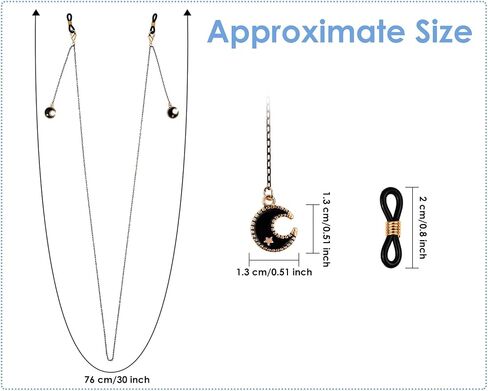 DS. DISTINCTIVE STYLE Gothic Glasses Chain with Bat/Spider Pendants - Metallic Chain for Glasses Around Neck for Women & Men - Halloween Accessories, 2 Pack in Saudi Arabia