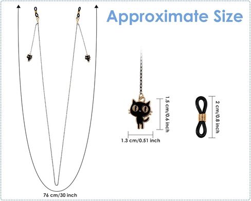 DS. DISTINCTIVE STYLE Gothic Glasses Chain with Bat/Spider Pendants - Metallic Chain for Glasses Around Neck for Women & Men - Halloween Accessories, 2 Pack in Saudi Arabia