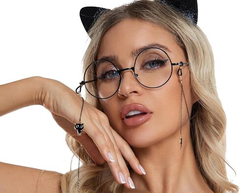 DS. DISTINCTIVE STYLE Gothic Glasses Chain with Bat/Spider Pendants - Metallic Chain for Glasses Around Neck for Women & Men - Halloween Accessories, 2 Pack in Saudi Arabia