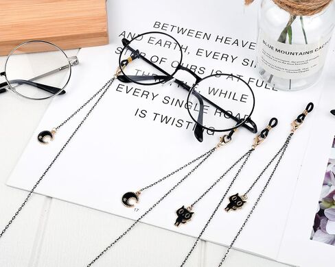 DS. DISTINCTIVE STYLE Gothic Glasses Chain with Bat/Spider Pendants - Metallic Chain for Glasses Around Neck for Women & Men - Halloween Accessories, 2 Pack in Saudi Arabia