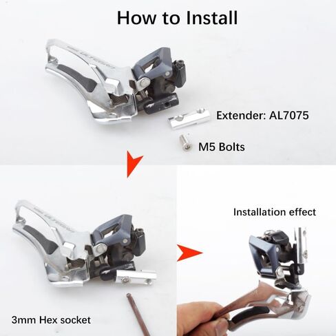 DJC Road Bike Front Derailleur Extender Shimano Di2 105 R7000 R8000 R9100 R7170 R8170 R9250 R8150 Force AXS 12 Speed Bike Chainring Accessories 11S 12S in Saudi Arabia