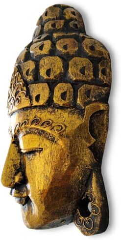 Bali Tropical Home Red Gold Harmony Buddha Mask - Invite Peace & Calm Into Your Space, Wall Decor in Saudi Arabia