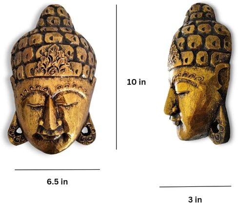 Bali Tropical Home Red Gold Harmony Buddha Mask - Invite Peace & Calm Into Your Space, Wall Decor in Saudi Arabia