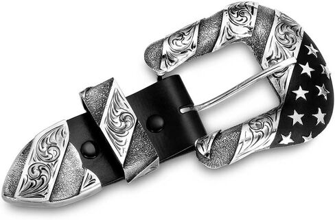 Montana Silversmiths Men's Antiqued Two-Tone Filigree 3-Piece Belt Buckle Set Multi One Size in Saudi Arabia