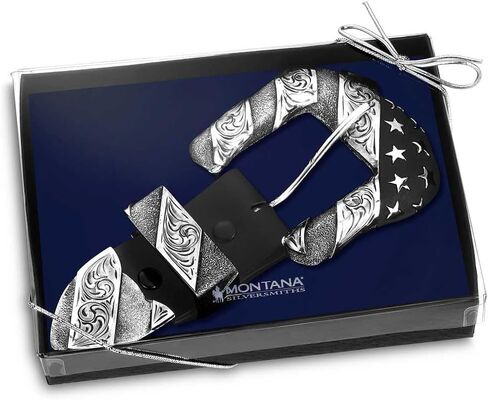 Montana Silversmiths Men's Antiqued Two-Tone Filigree 3-Piece Belt Buckle Set Multi One Size in Saudi Arabia
