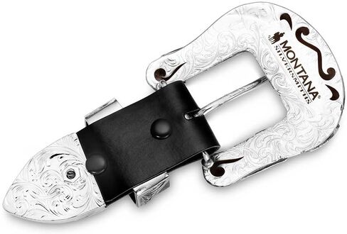 Montana Silversmiths Men's Antiqued Two-Tone Filigree 3-Piece Belt Buckle Set Multi One Size in Saudi Arabia