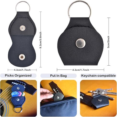 Guitar Accessories Kit: Clip On Guitar Tuner, 3 in 1 Guitar Capo, 30 Guitar Picks, Pick Holder, Leather Plectrum Pouch Keyring & Storage Case for Acoustic Electric Guitar, Bass, Ukulele in Kuwait