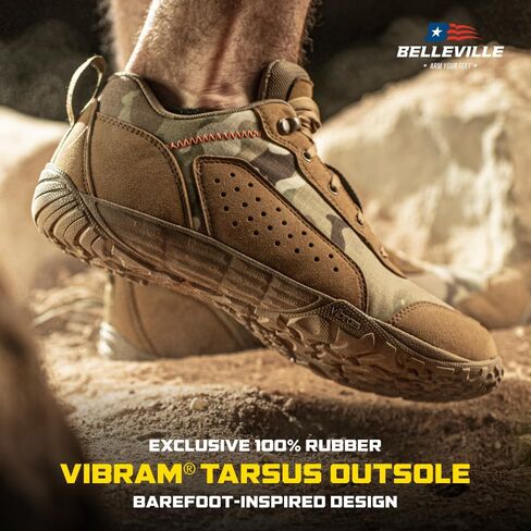Belleville Mini-Mil Barefoot Shoes for Men - Breathable Zero Drop Shoes with Shock-Dispersing Midsoles and Flexible, Slip-Resistant Outsoles in Saudi Arabia