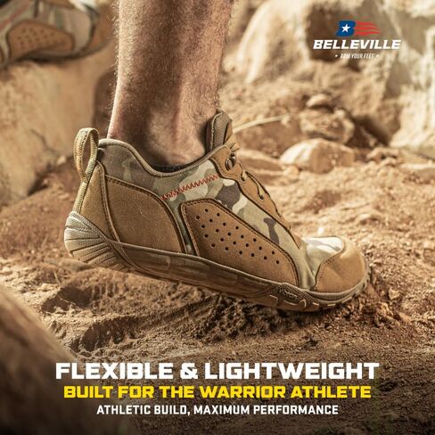 Belleville Mini-Mil Barefoot Shoes for Men - Breathable Zero Drop Shoes with Shock-Dispersing Midsoles and Flexible, Slip-Resistant Outsoles in Saudi Arabia